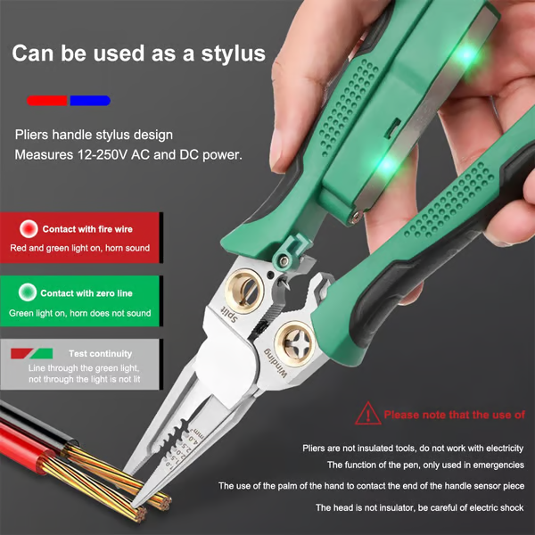 9-in-1 Wire Strippers with Electrical Tester