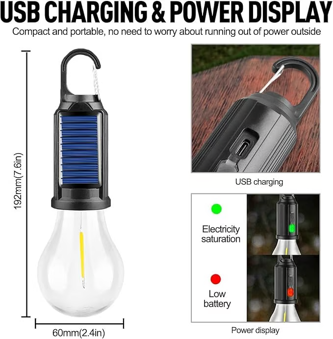 🔥Flash Sale 49% Off🔥💡Solar LED Camping Lantern with Hook